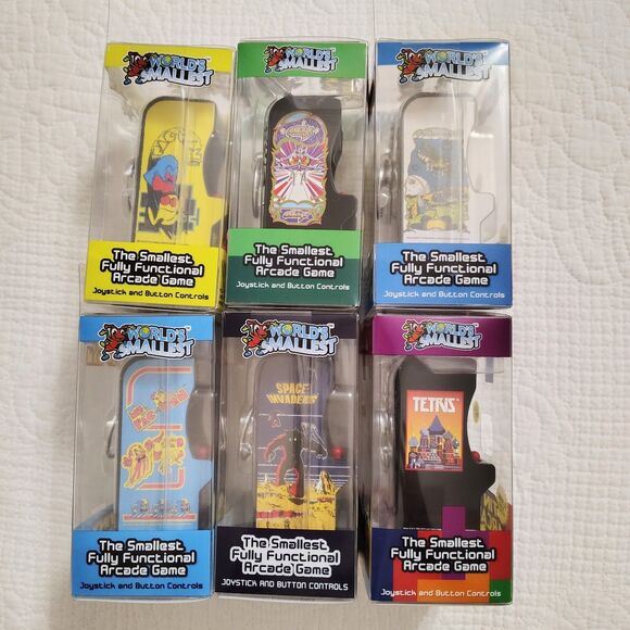 6 X Namco World's Smallest Tiny Arcade Galaxian Ms Pac-Man Space Invaders Galaga - Picture 4 of 13